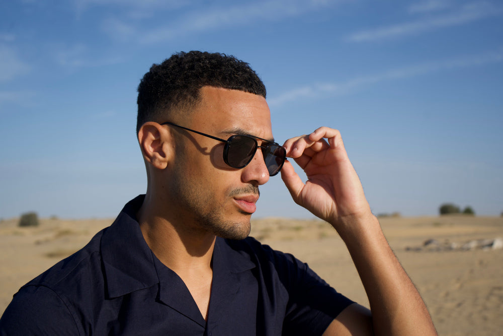 Capo Bold Aviator Sunglasses - Black
